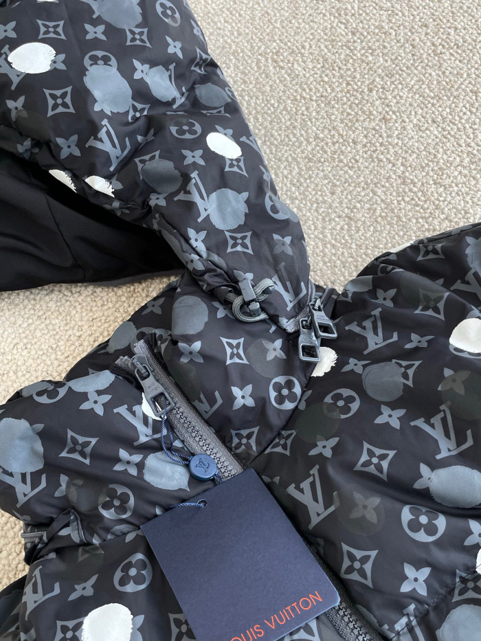 Louis Vuitton Yayoi kusama Black Polka Dot Hooded Down Jacket #nigo96374