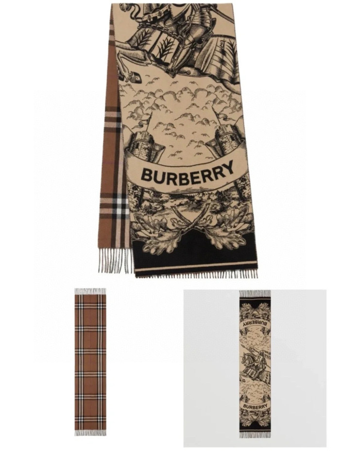 Burberry Reversible Jacquard Cape Shawl Scarf #nigo96383