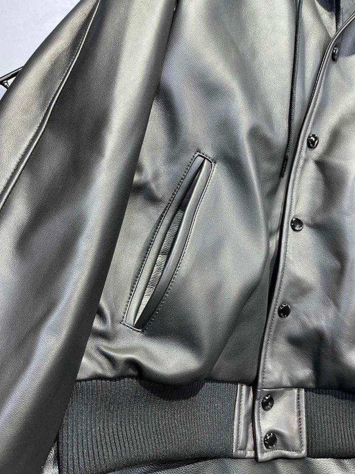 Celine Hooded Leather Jacket Coat #nigo94596