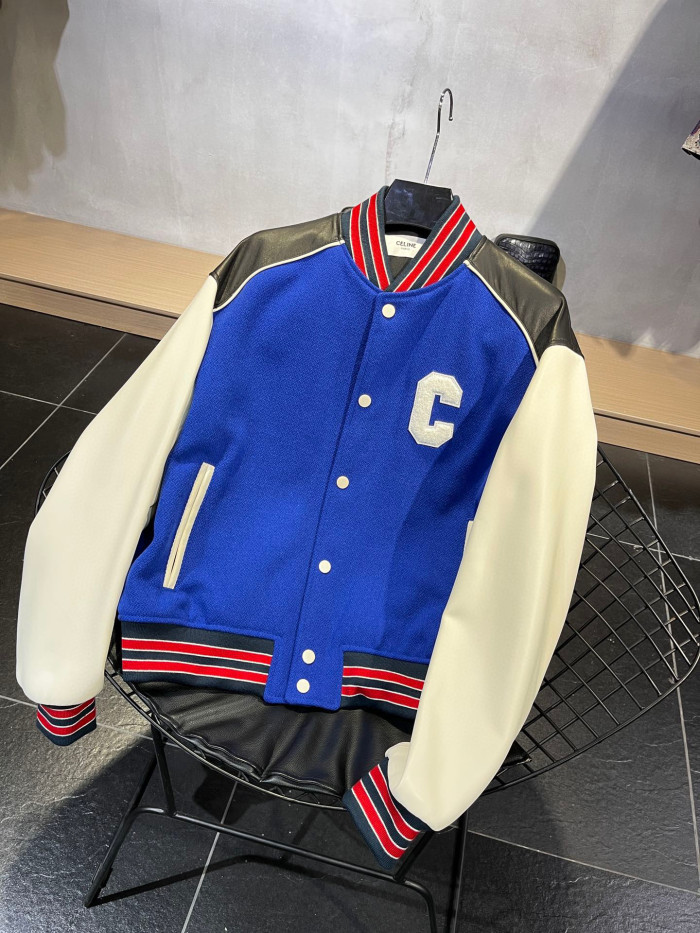 Celine Blue Baseball Jacket #nigo94375