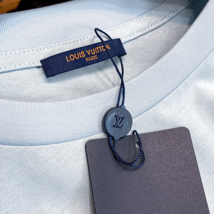 Louis Vuitton NIGO Light Blue Gradient Short Sleeve T-Shirt #nigo94227