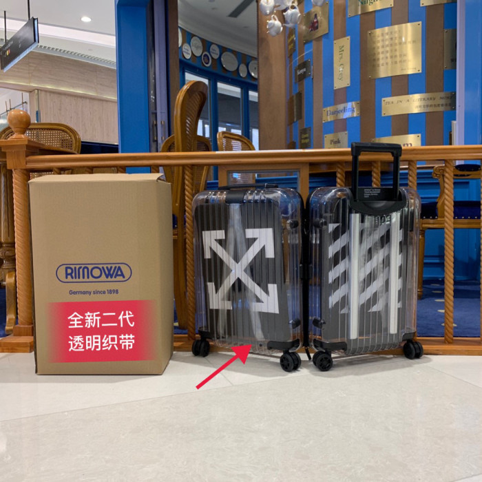 OFF-WHITE Transparent Trolley Case Suitcase Travel Bags Bag Shipping Box #nigo51887