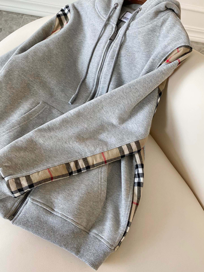 Burberry NIGO Zip Sport Hooded Sweatshirt Grey #nigo96111