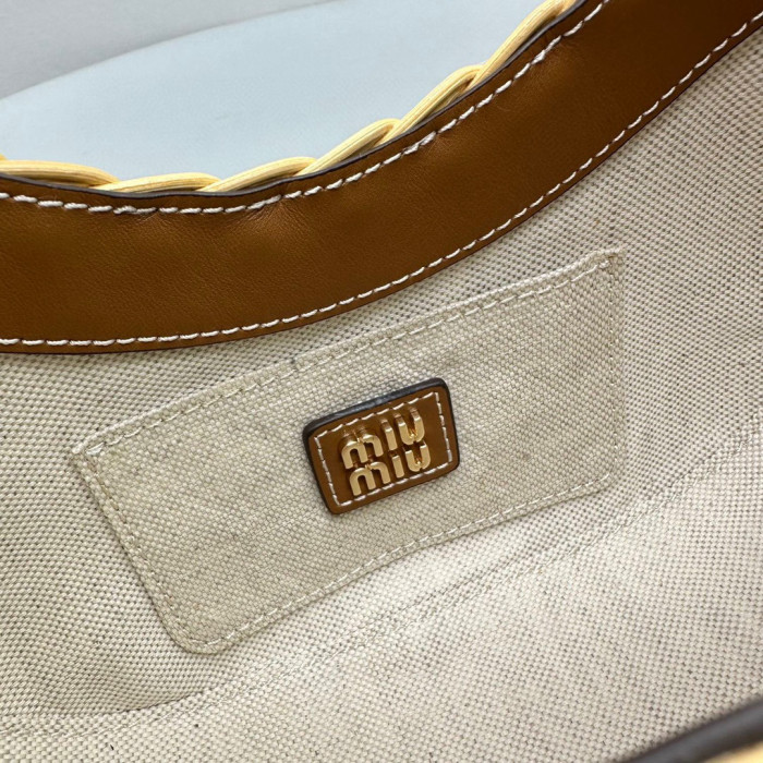 Miumiu NIGO Rattan Woven Tote Bag#nigo21214