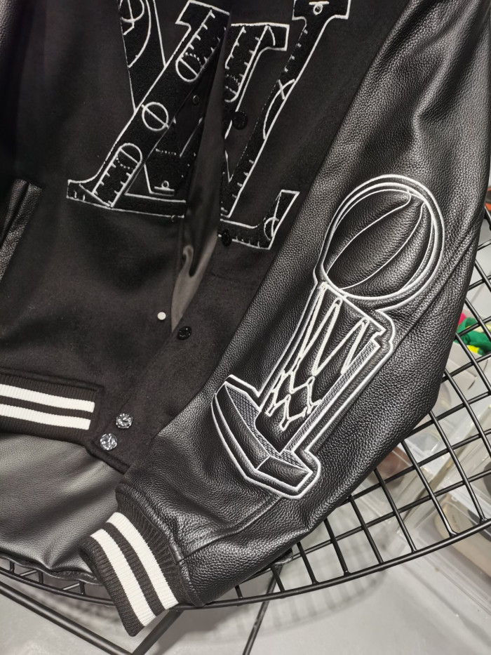 Louis Vuitton Leather Basketball Jacket Coat #nigo9988