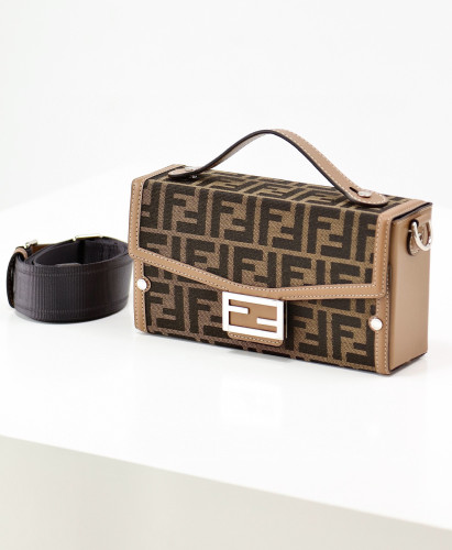 Fendi Canvas Leather Double PiecePortable Diagonal Bag #nigo56216