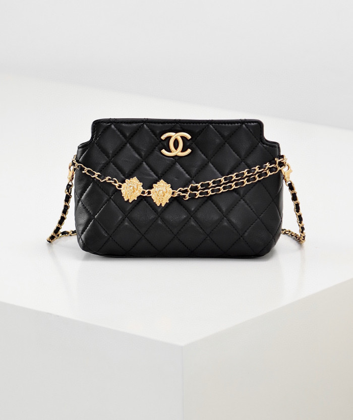 Chanel Leather Chain Shoulder Crossbody Bag #nigo21368