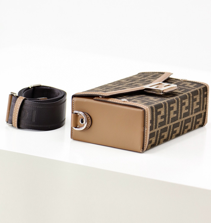 Fendi Canvas Leather Double PiecePortable Diagonal Bag #nigo56216