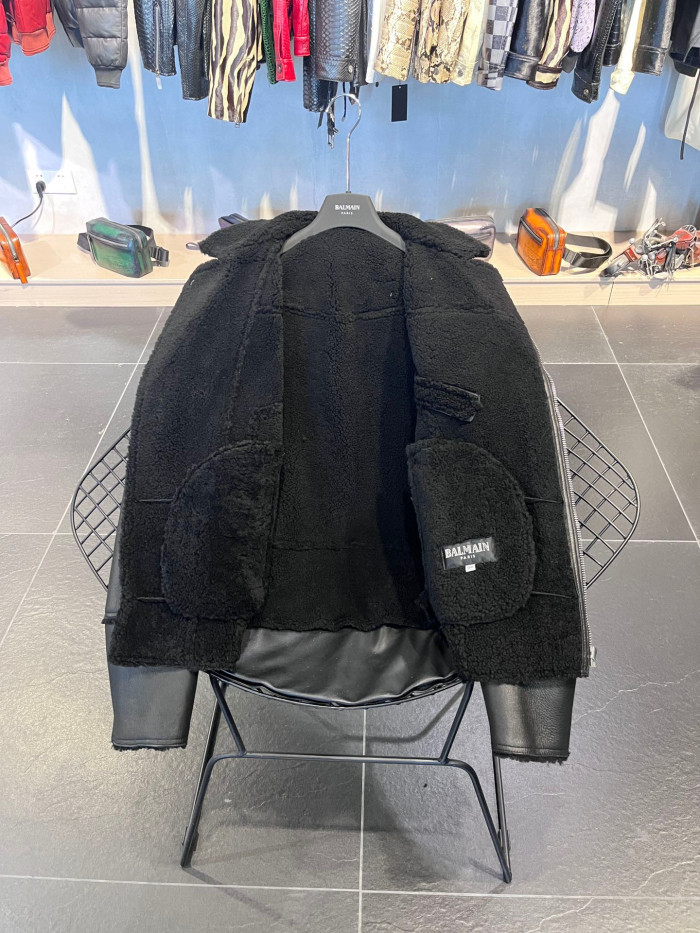Balmain Genuine Leather Jacket Coat #nigo6493