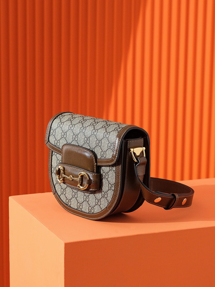Gucci Horsebit Canvas Leather Patchwork Crossbody Bag #nigo21745