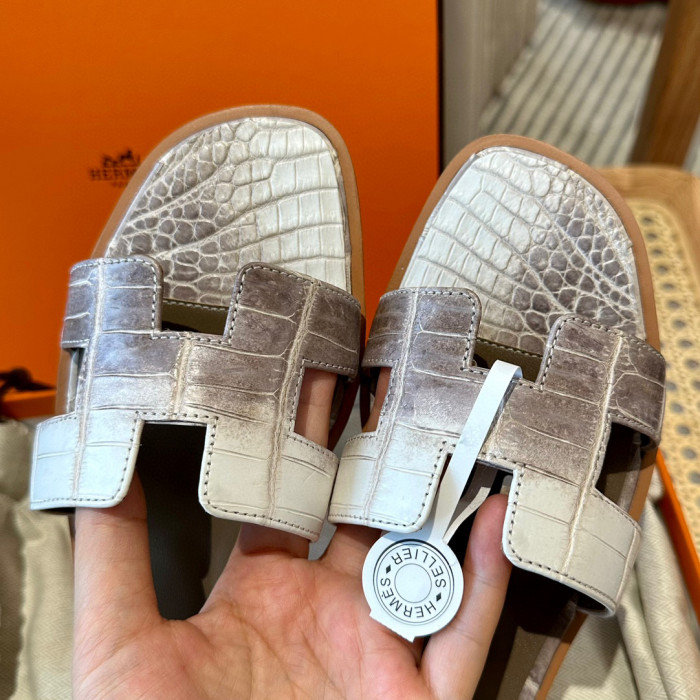 Hermes NIGO Leather Flat Bottomed Slippers #nigo57675