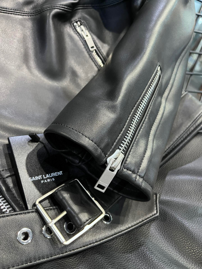 Saint Laurent Leather Jacket Coat #nigo5748