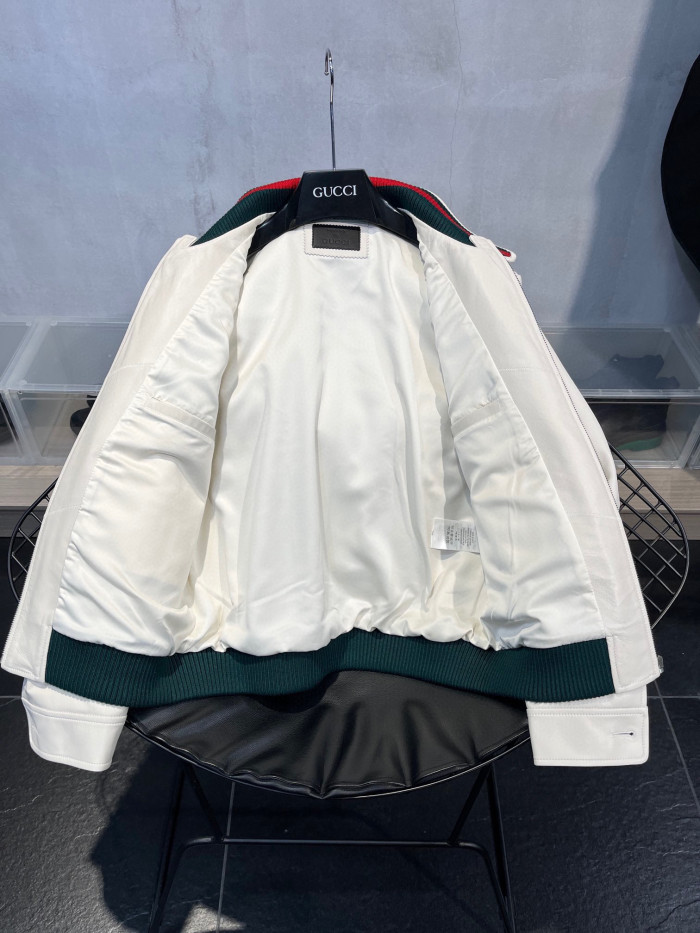 Gucci NIGO Leather Zip Jacket Coat #nigo96132