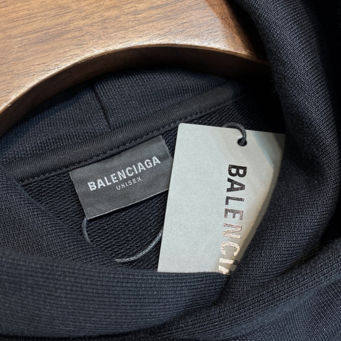 Balenciaga Knitted Cotton Hooded Sweatshirt Black #nigo95156