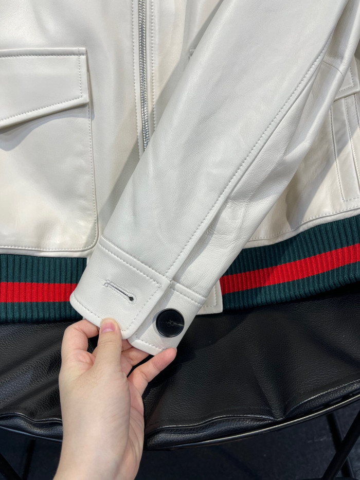 Gucci NIGO Leather Zip Jacket Coat #nigo96132