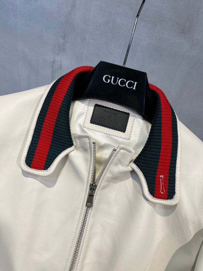 Gucci NIGO Leather Zip Jacket Coat #nigo96132