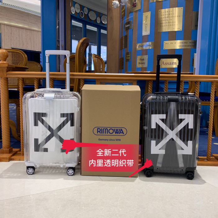 OFF-WHITE Transparent Trolley Case Suitcase Travel Bags Bag Shipping Box #nigo51887
