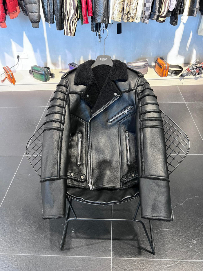 Balmain Genuine Leather Jacket Coat #nigo6493