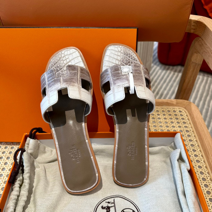 Hermes NIGO Leather Flat Bottomed Slippers #nigo57675
