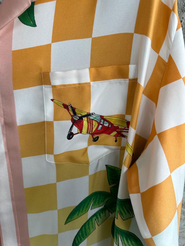 Casablanca Pink Plaid Long Sleeved Buttoned Shirt #nigo21694