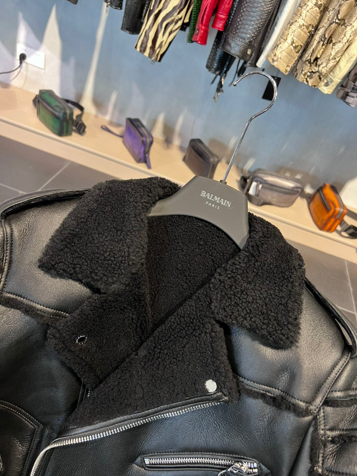 Balmain Genuine Leather Jacket Coat #nigo6493