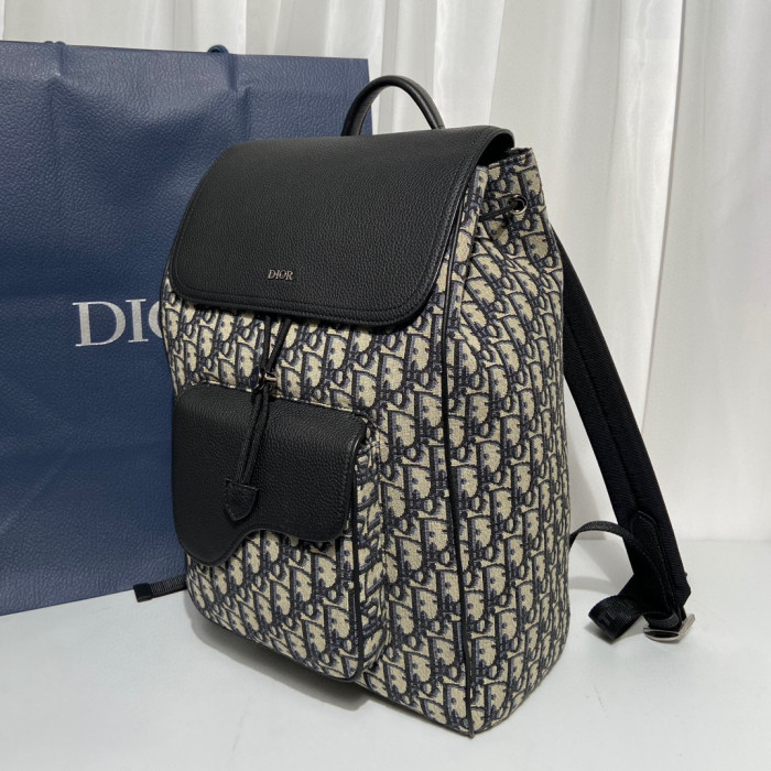 Dior NIGO Black Grained Leather Shoulder Bag #nigo21371