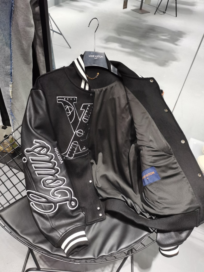 Louis Vuitton Leather Basketball Jacket Coat #nigo9988