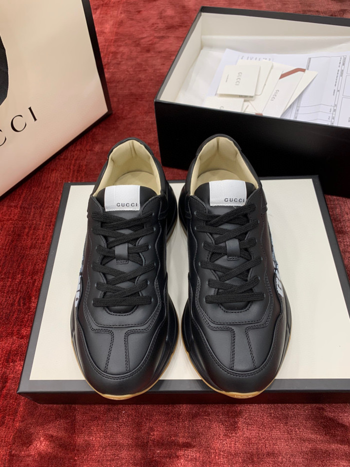 Gucci Black Leather Low Top Sports Casual Shoes #nigo8469