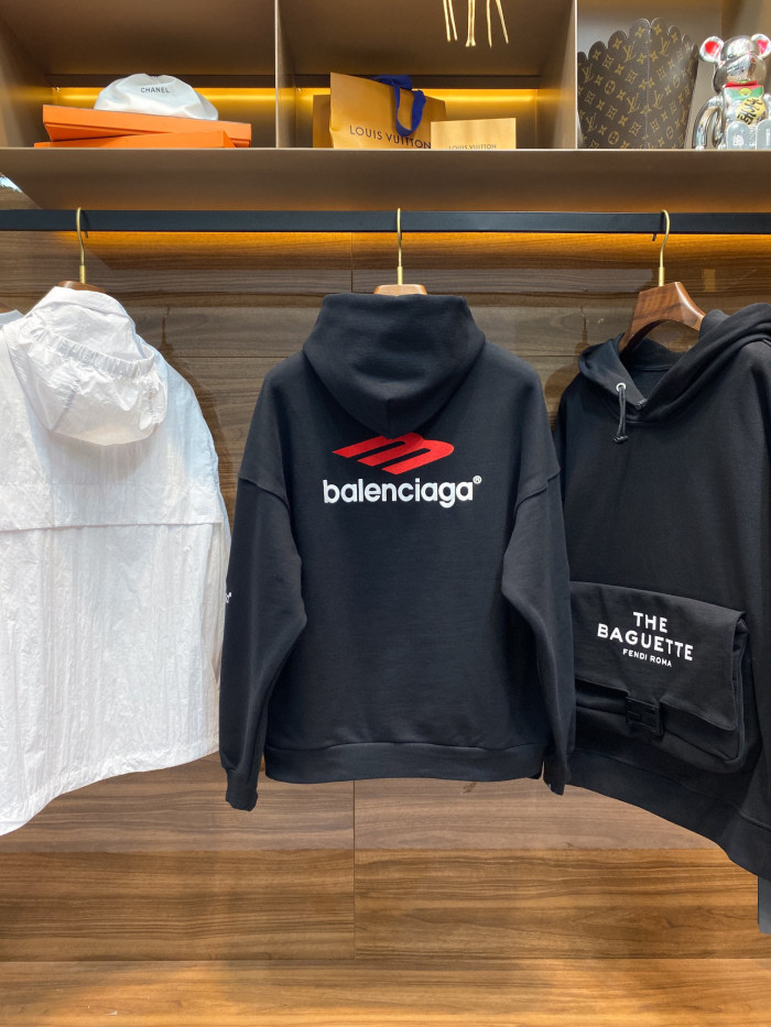 Balenciaga Knitted Cotton Hooded Sweatshirt Black #nigo95156