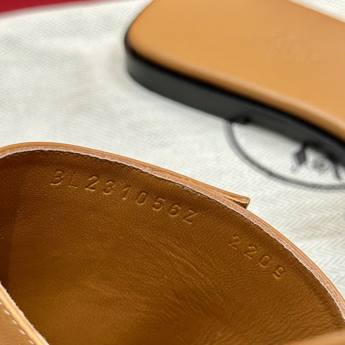 Hermès GIULIA Flat Bottom Summer Cool KELLY Button Slippers Shoes #nigo29154