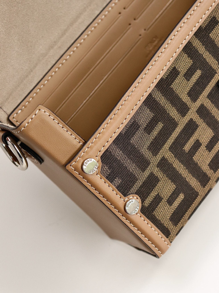 Fendi Canvas Leather Double PiecePortable Diagonal Bag #nigo56216
