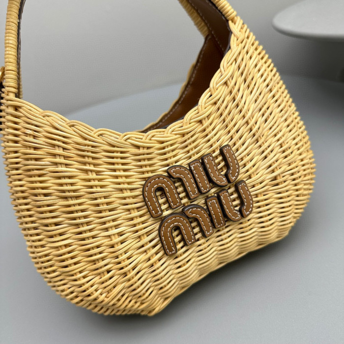 Miumiu NIGO Rattan Woven Tote Bag#nigo21214