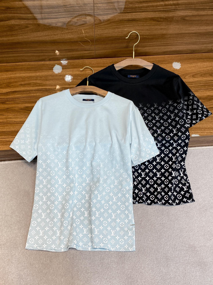 Louis Vuitton NIGO Light Blue Gradient Short Sleeve T-Shirt #nigo94227