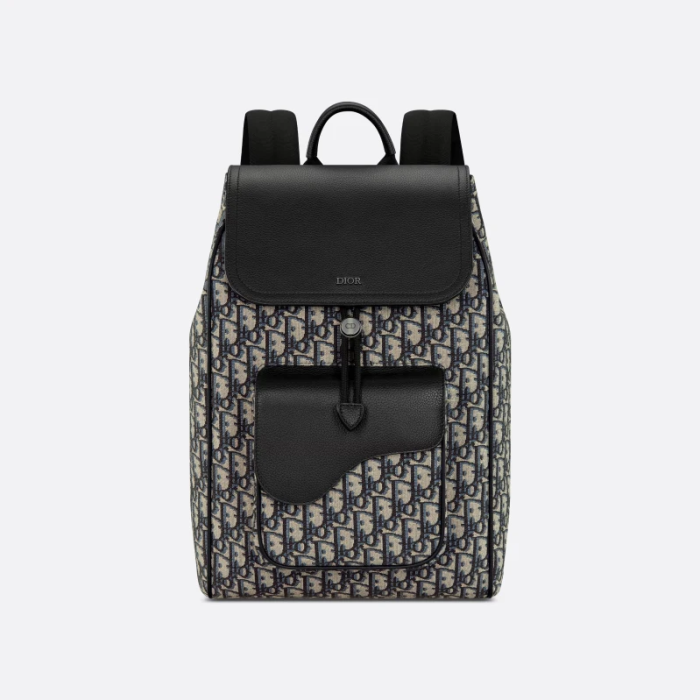 Dior NIGO Black Grained Leather Shoulder Bag #nigo21371