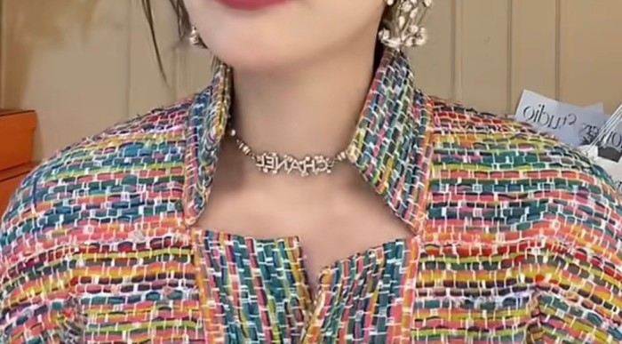 Chanel Silver Pearl Patchwork Chain Necklace #nigo57363