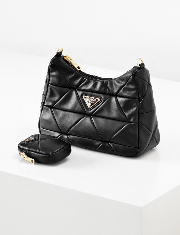 Prada NIGO Black Leather Chain Bag #nigo57626