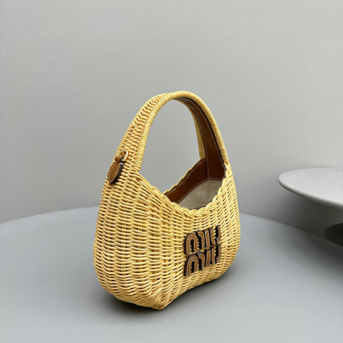 Miumiu NIGO Rattan Woven Tote Bag#nigo21214