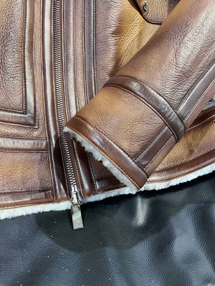 Berluti Grain Patina Leather Blouson With Shearling Jacket Coat #nigo6688