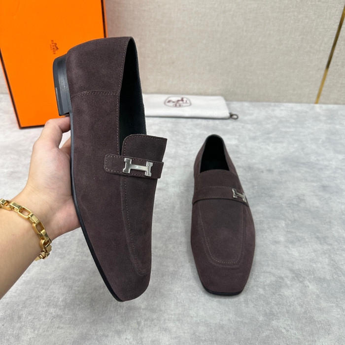 Hermès Men's Leather Loafers Shoes #nigo94898