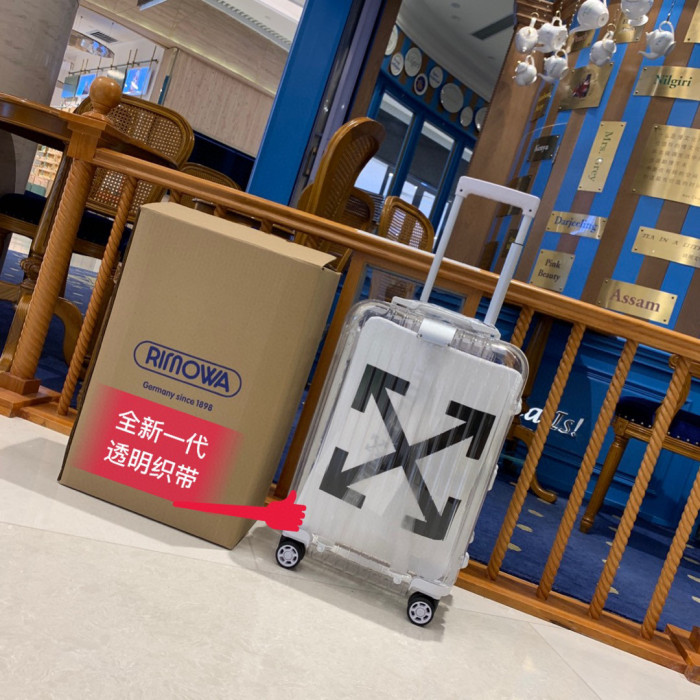 OFF-WHITE Transparent Trolley Case Suitcase Travel Bags Bag Shipping Box #nigo51887