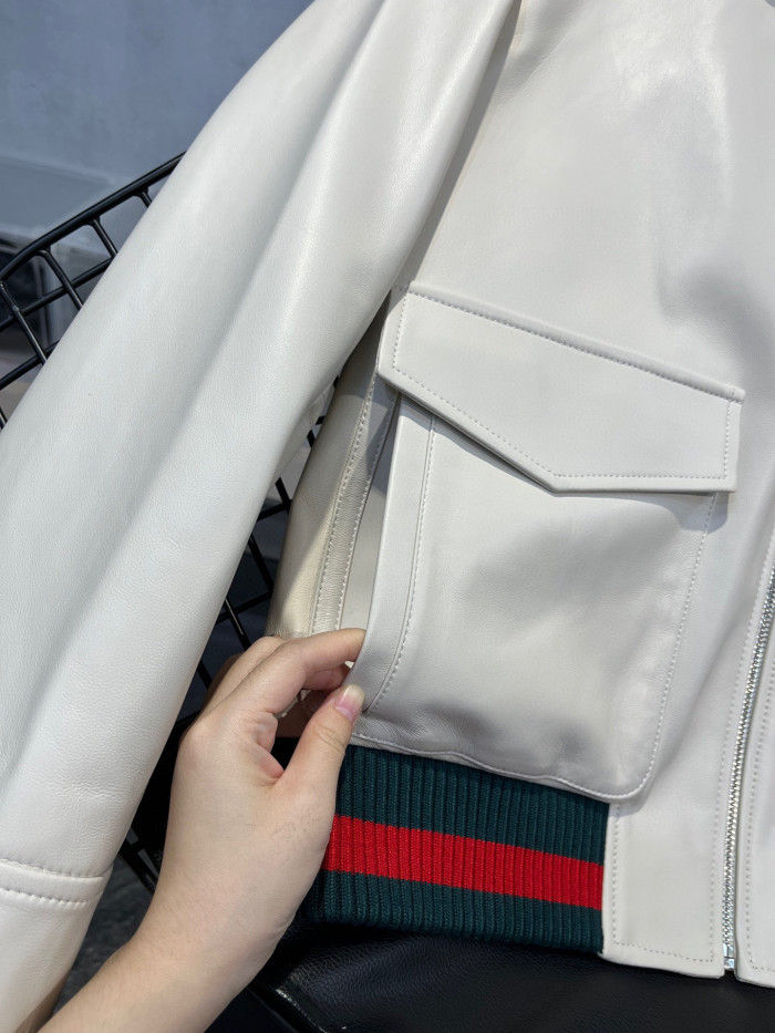 Gucci NIGO Leather Zip Jacket Coat #nigo96132