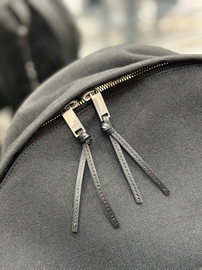 Saint Laurent Embroidered Letter Fabric Leather Panel Backpack Schoolbag Bag #nigo56519