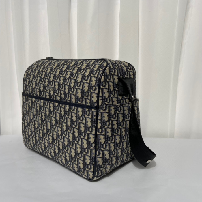 Dior Black grain calfskin men's mail bag shoulder bags #nigo7475