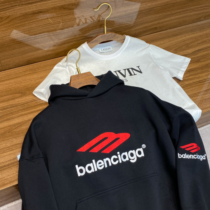 Balenciaga Knitted Cotton Hooded Sweatshirt Black #nigo95156