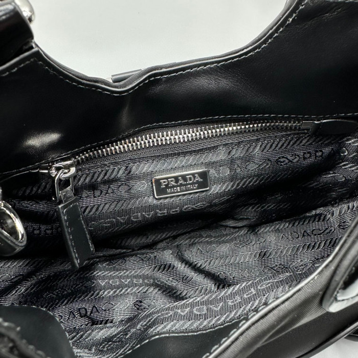 Prada Bright Leather One Shoulder Crescent Messenger Bag #nigo56215