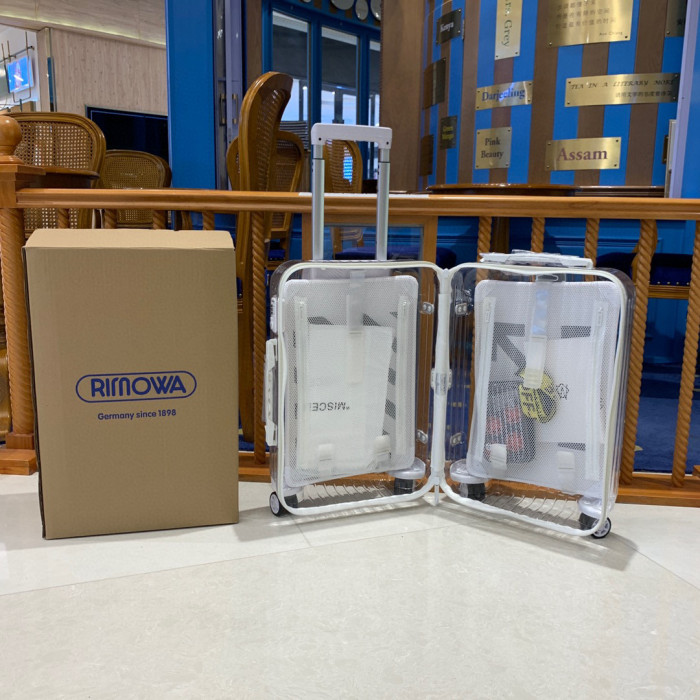OFF-WHITE Transparent Trolley Case Suitcase Travel Bags Bag Shipping Box #nigo51887