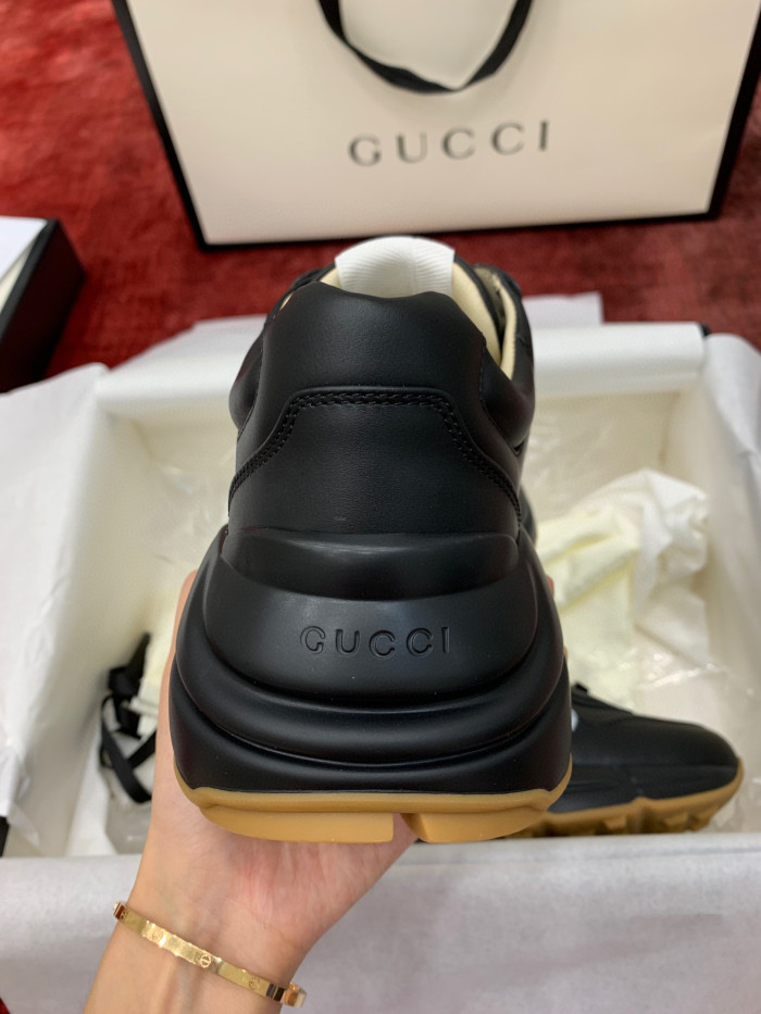 Gucci Black Leather Low Top Sports Casual Shoes #nigo8469