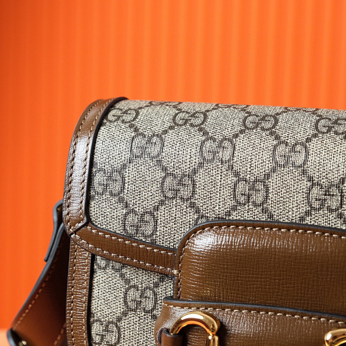 Gucci Horsebit Canvas Leather Patchwork Crossbody Bag #nigo21745