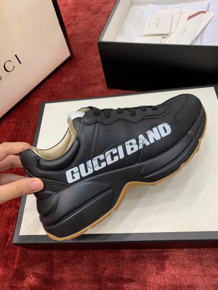 Gucci Black Leather Low Top Sports Casual Shoes #nigo8469
