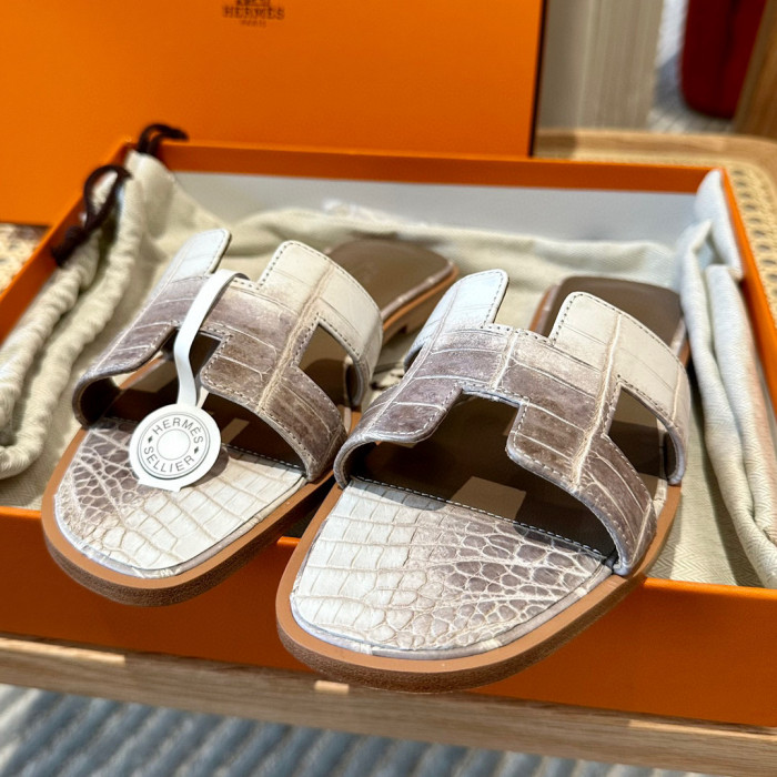 Hermes NIGO Leather Flat Bottomed Slippers #nigo57675